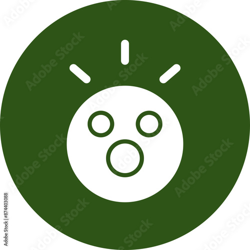 Awe Vector Glyph Green Circle Icon