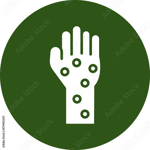 Hand Rash Vector Glyph Green Circle Icon