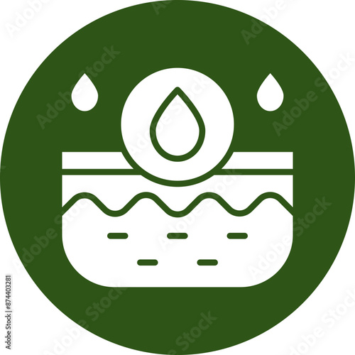 Oil Skin Vector Glyph Green Circle Icon
