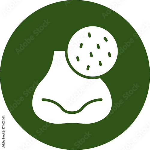 Blackhead Vector Glyph Green Circle Icon