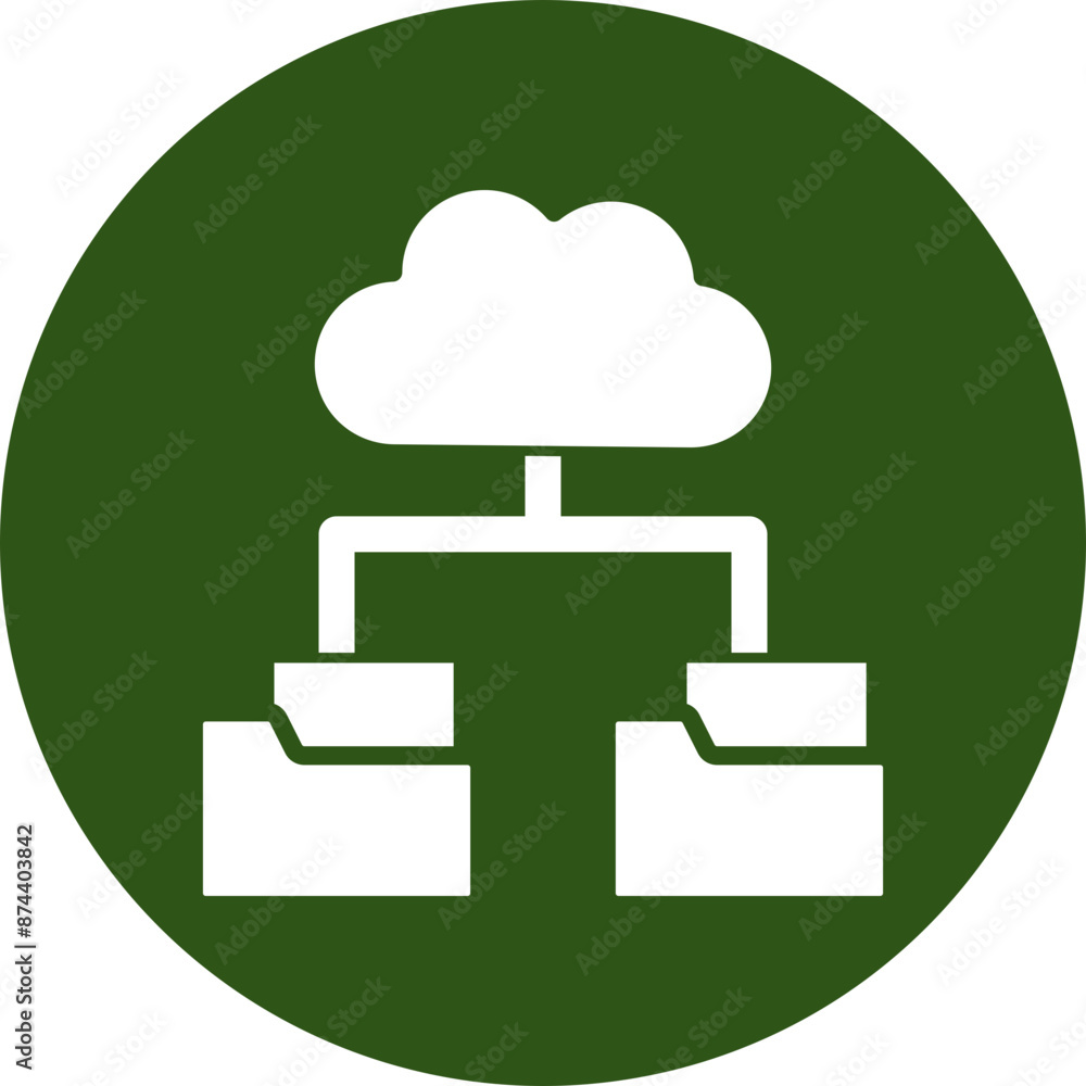 Database Vector Glyph Green Circle Icon Database Vector Glyph Green Circle Icon