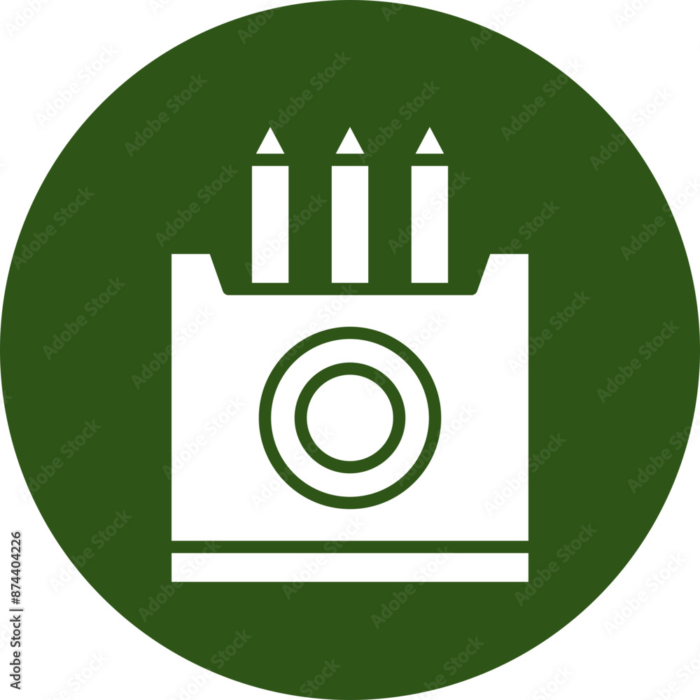 Crayon Vector Glyph Green Circle Icon Crayon Vector Glyph Green Circle Icon