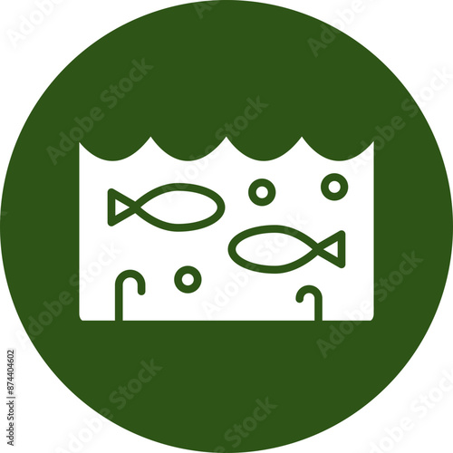 Underwater Vector Glyph Green Circle Icon
