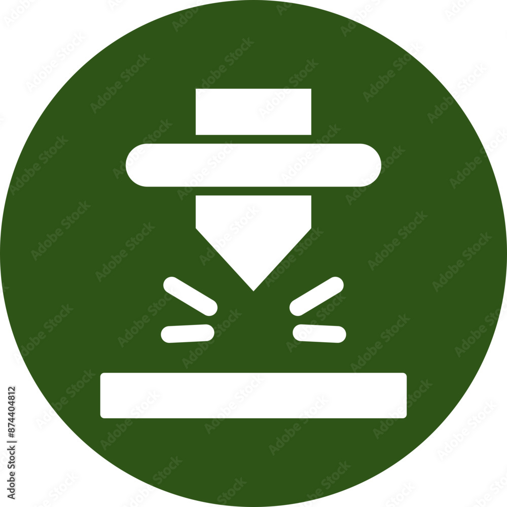Selective Laser Melting Glyph Green Circle Icon