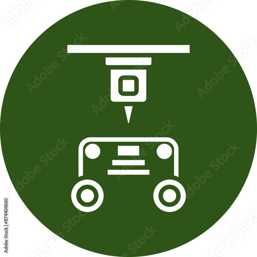 Laminated Object Manufacturing Glyph Green Circle Icon