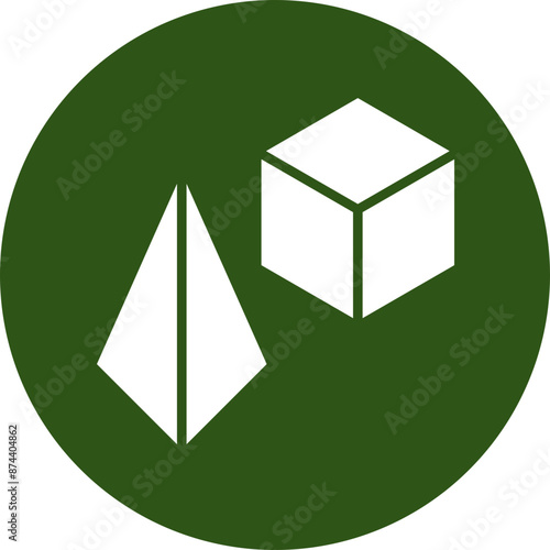 Model Glyph Green Circle Icon