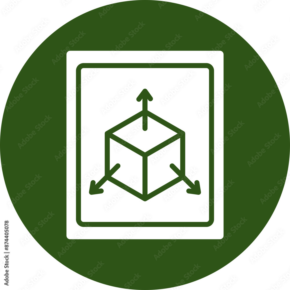 Three Dimensional Glyph Green Circle Icon Three Dimensional Glyph Green Circle Icon