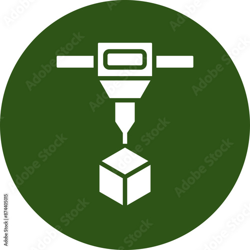Additive Manufacturing Glyph Green Circle Icon