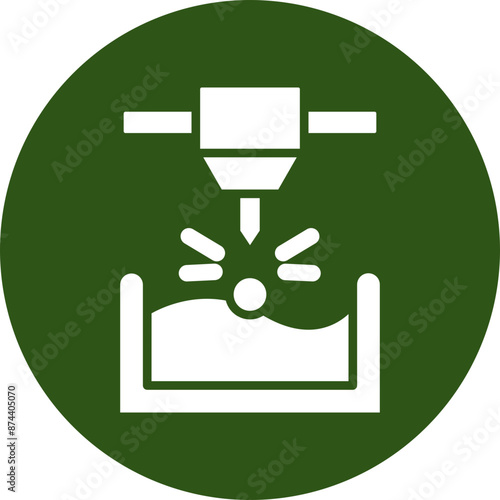 Stereolithography Glyph Green Circle Icon