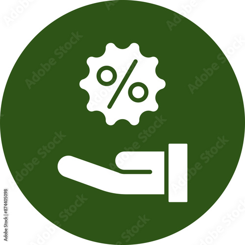 Discount Glyph Green Circle Icon