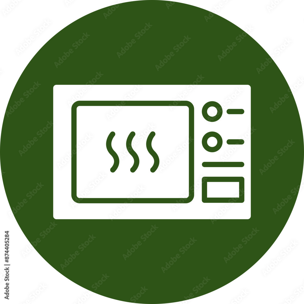 Microwave Glyph Green Circle Icon Microwave Glyph Green Circle Icon