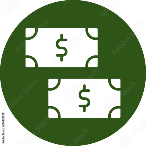 Cash Glyph Green Circle Icon