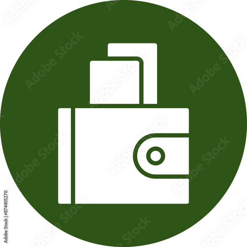 Wallet Glyph Green Circle Icon