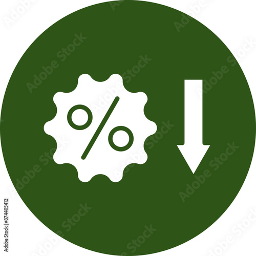 Low Price Glyph Green Circle Icon