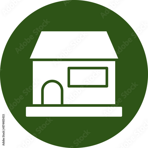 Store Glyph Green Circle Icon