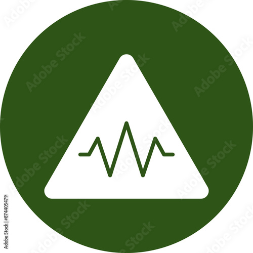 Seismology Glyph Green Circle Icon