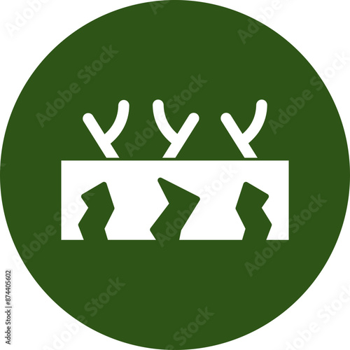 Ground Glyph Green Circle Icon