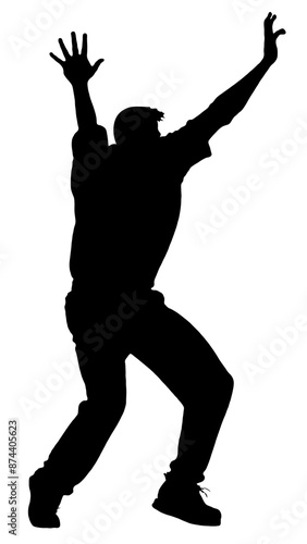 Detailed Sport Silhouette – Male or Man Cricket Bowler Appealing for LBW V2 Refined PNG