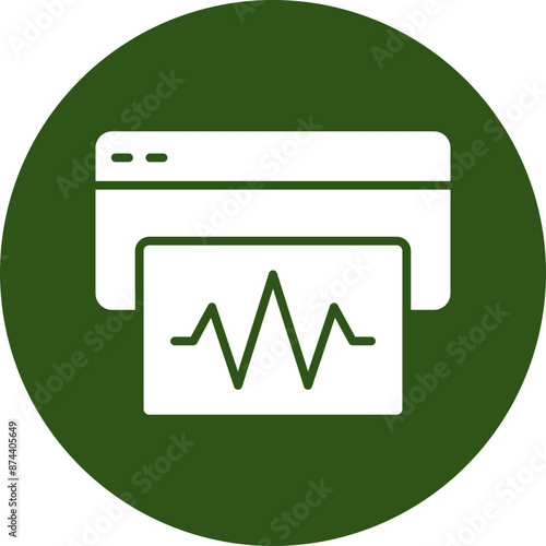 Seismograph Glyph Green Circle Icon