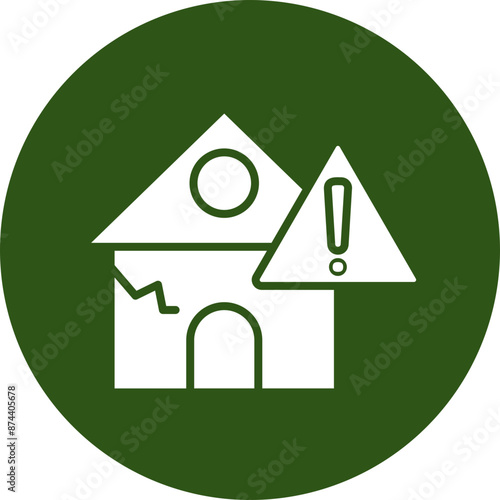 Alert Glyph Green Circle Icon