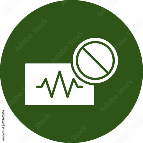 Stop Glyph Green Circle Icon