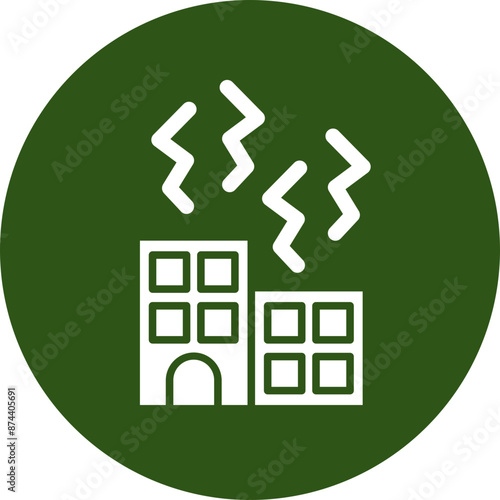 Ruin Glyph Green Circle Icon