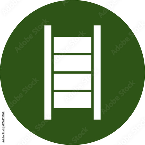 Ladder Glyph Green Circle Icon