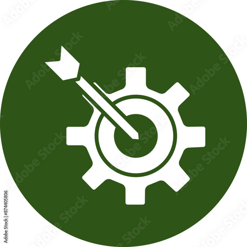 Goal Glyph Green Circle Icon