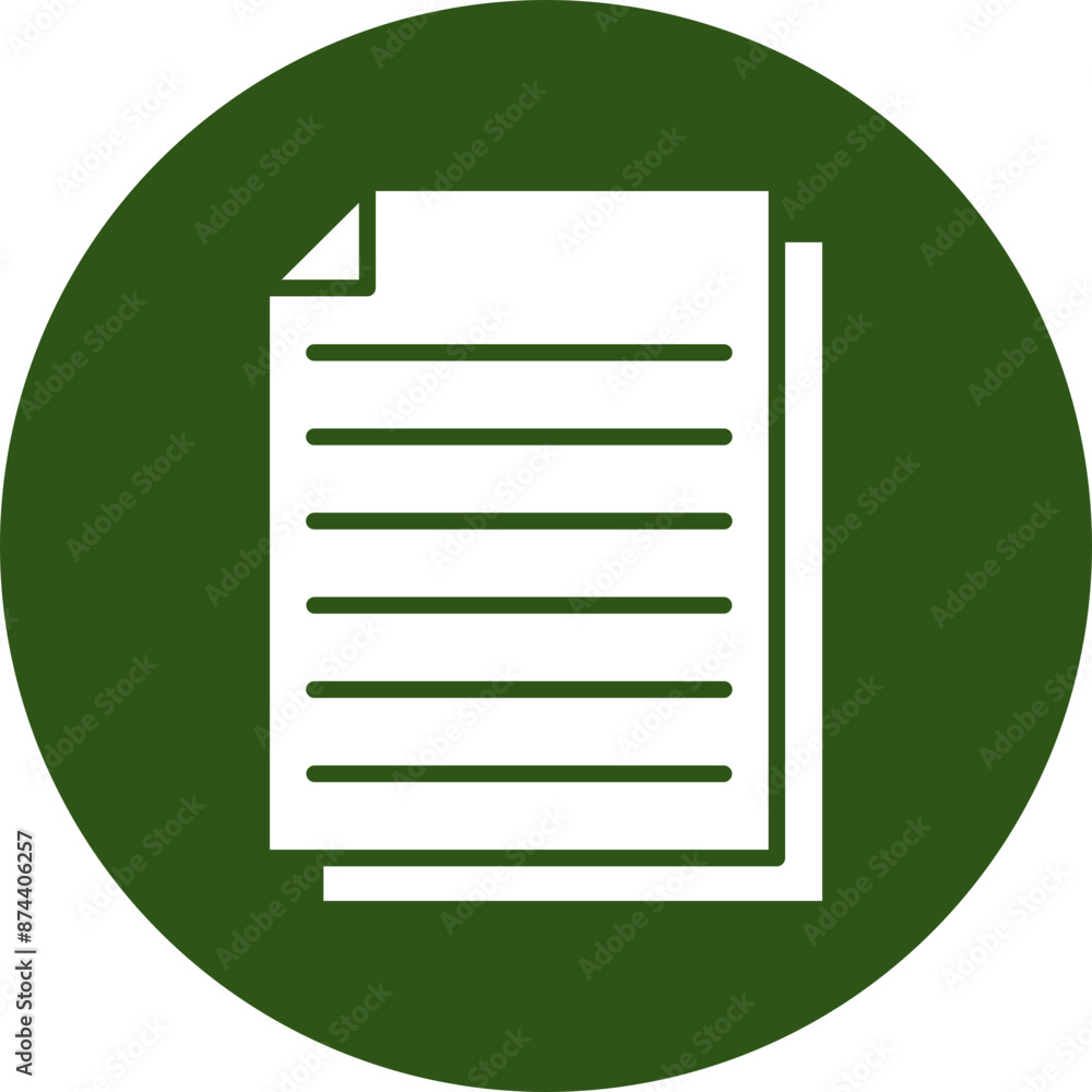 Document Glyph Green Circle Icon Document Glyph Green Circle Icon