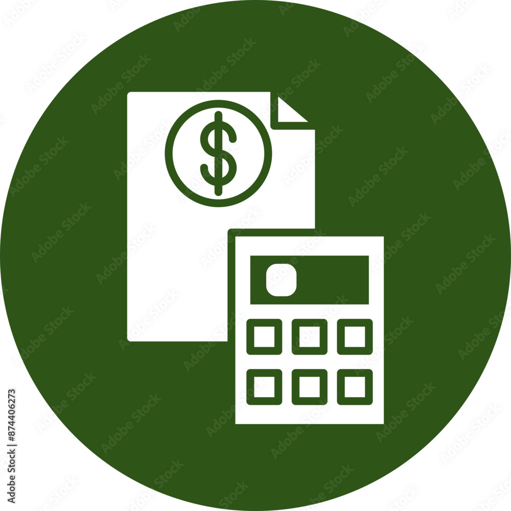 Accounting Glyph Green Circle Icon Accounting Glyph Green Circle Icon