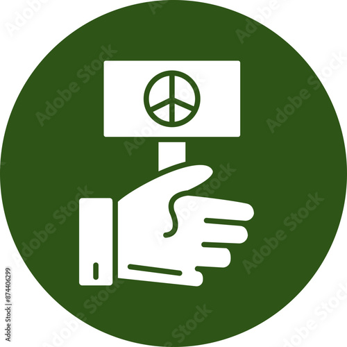 Freedom Glyph Green Circle Icon