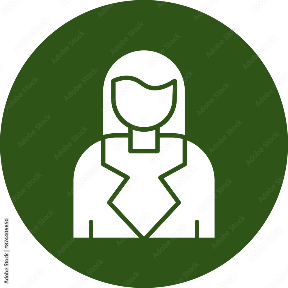 Female Glyph Green Circle Icon Female Glyph Green Circle Icon