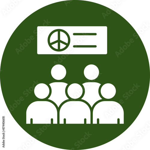 Demonstrator Glyph Green Circle Icon