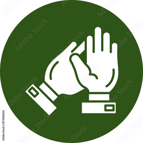 Applause Glyph Green Circle Icon