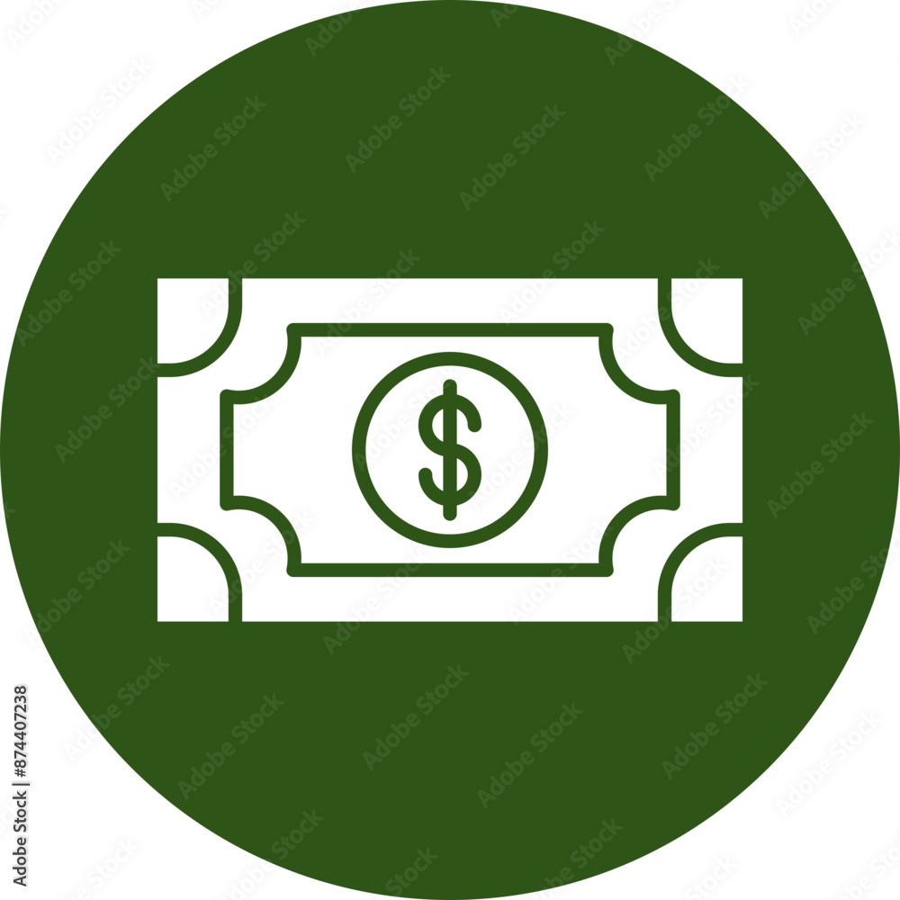 Banknote Glyph Green Circle Icon Banknote Glyph Green Circle Icon