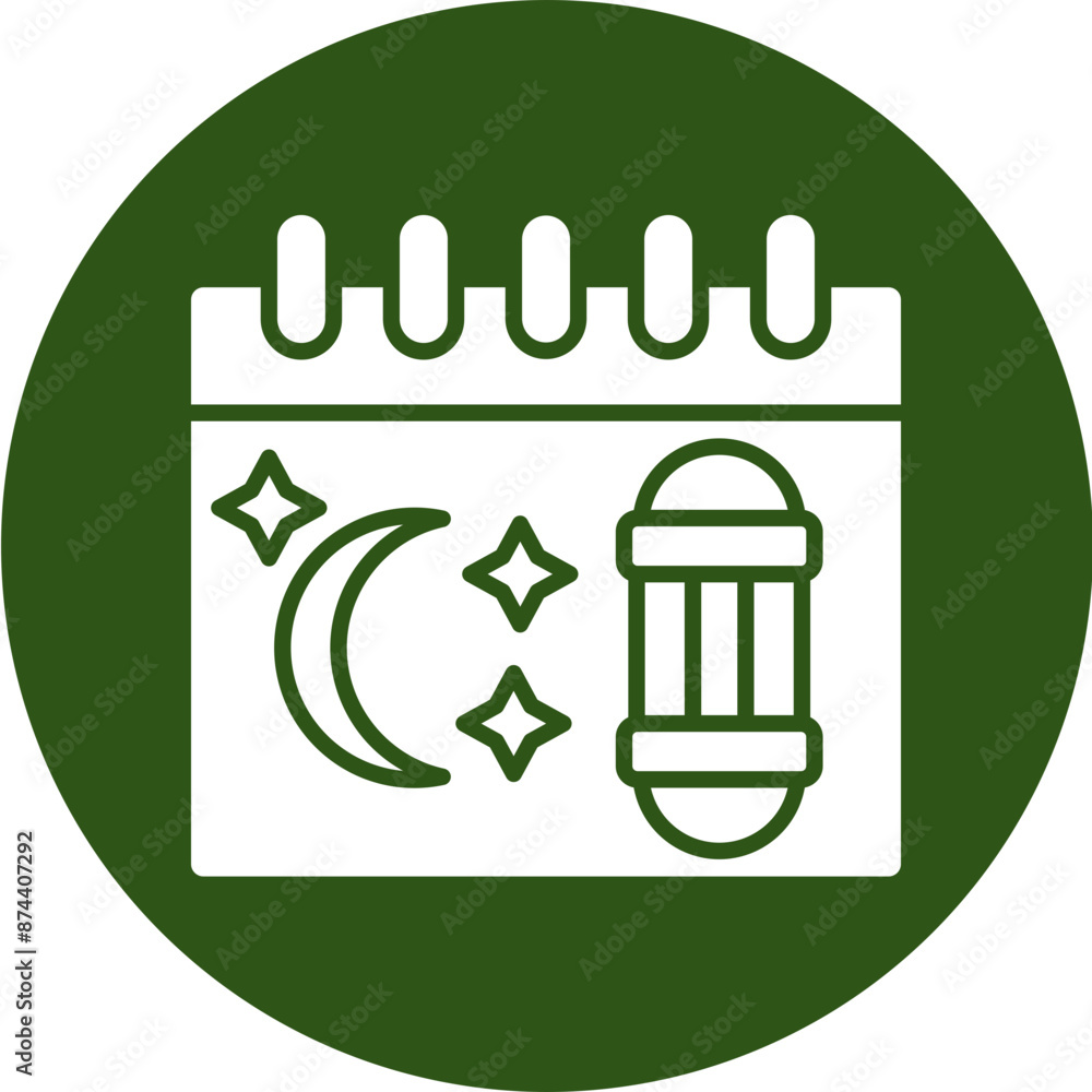 Ramadan Glyph Green Circle Icon Ramadan Glyph Green Circle Icon