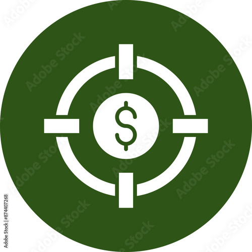 Target Glyph Green Circle Icon