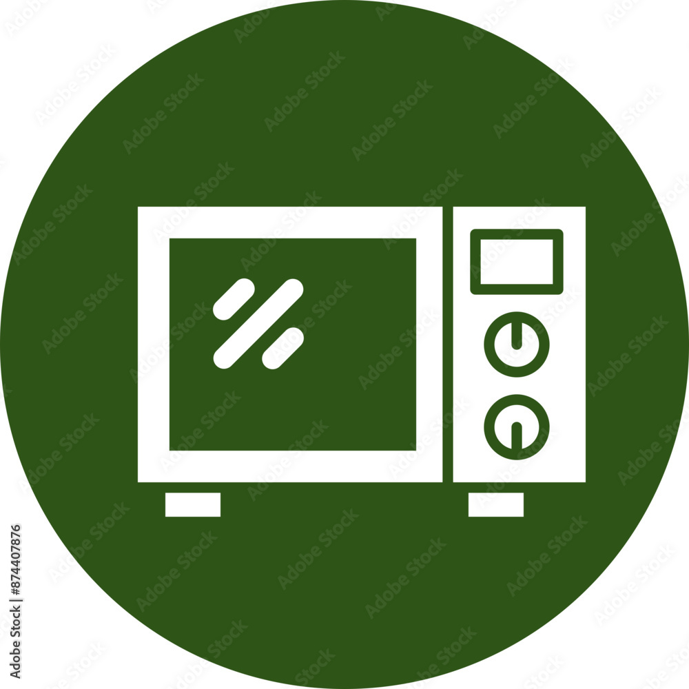 Microwave Glyph Green Circle Icon Microwave Glyph Green Circle Icon