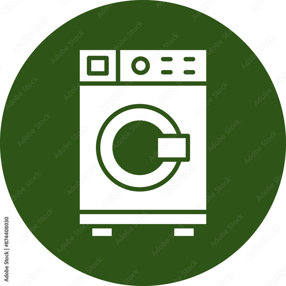 Washing Machine Glyph Green Circle Icon Washing Machine Glyph Green Circle Icon