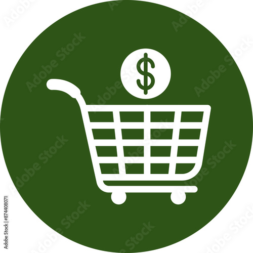 Purchasing Glyph Green Circle Icon