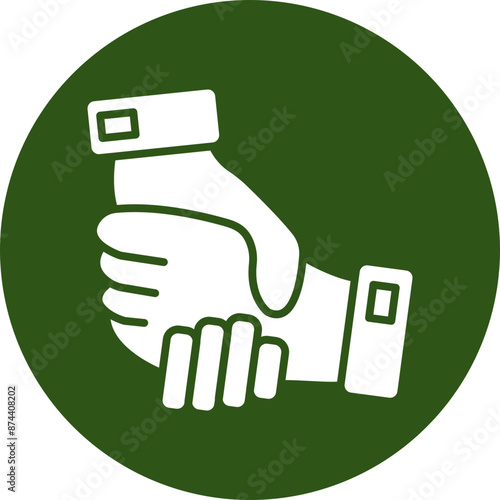 Partnership Glyph Green Circle Icon