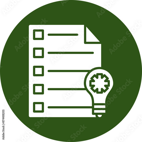 Strategy Glyph Green Circle Icon