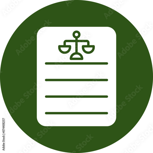 Legislation Glyph Green Circle Icon