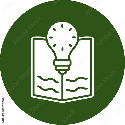 Inspiration Glyph Green Circle Icon