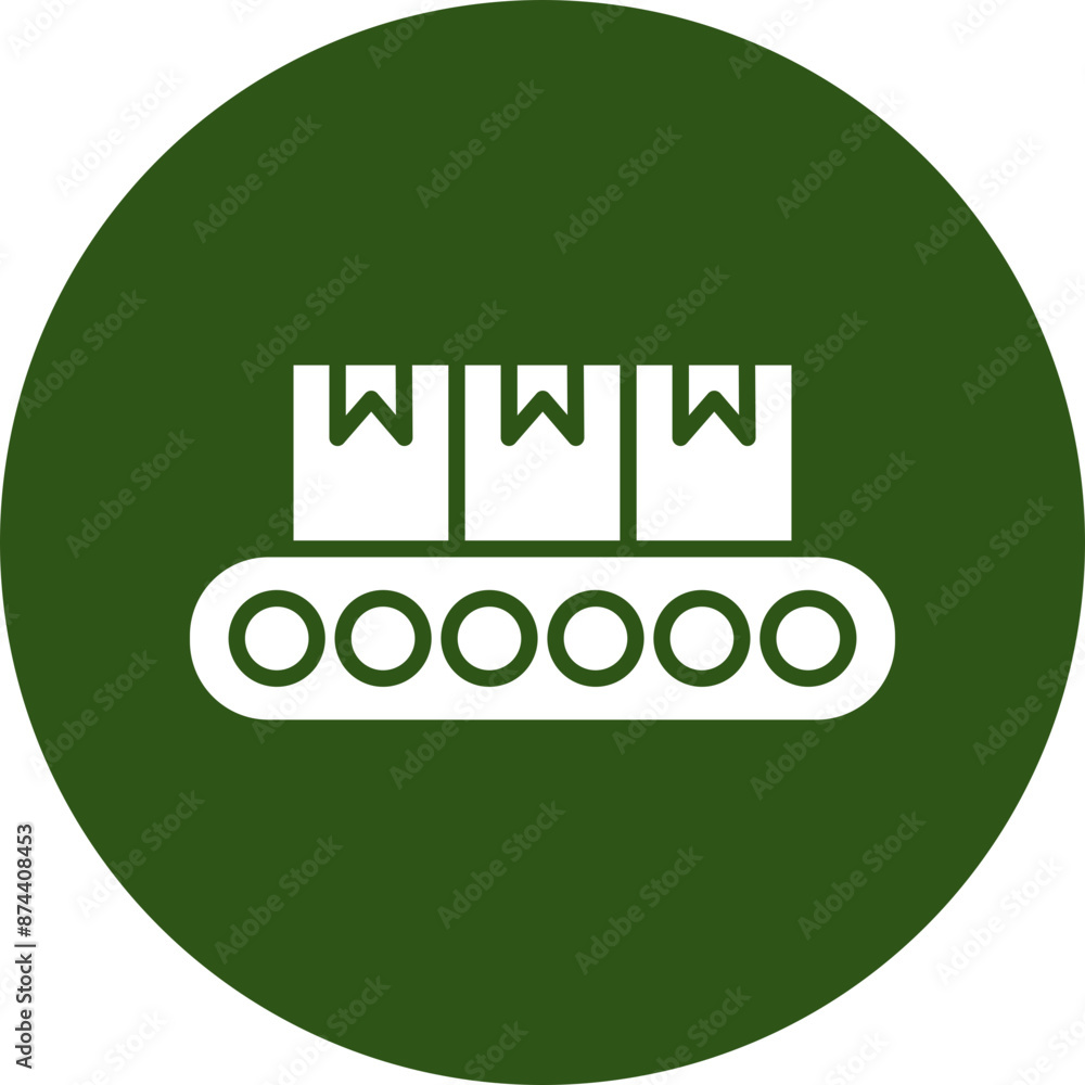 Conveyor Glyph Green Circle Icon Conveyor Glyph Green Circle Icon
