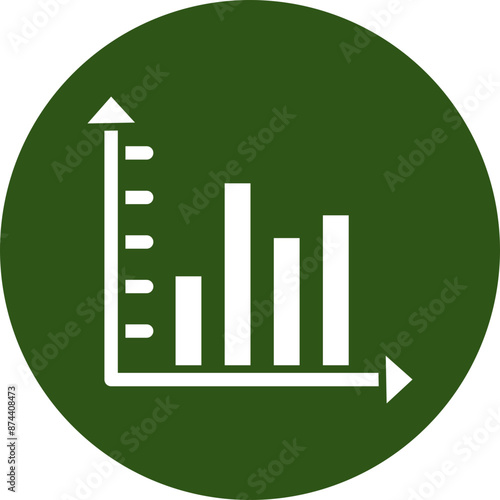 Fluctuate Glyph Green Circle Icon