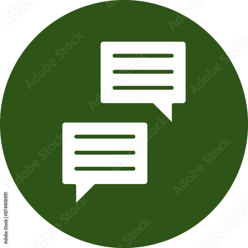 Communication Glyph Green Circle Icon