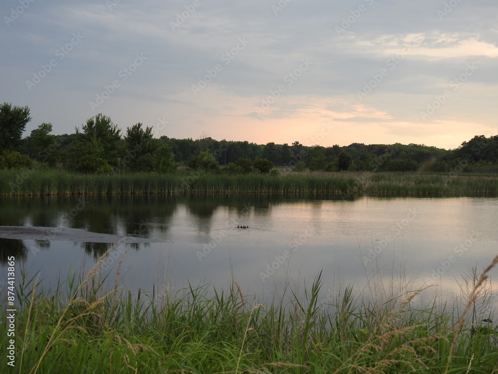 The natural beauty of the wetlands within the Bombay Hook National Wildlife Refuge, during a stormy summer day, Kent County, Delaware. The natural beauty of the wetlands within the Bombay Hook National Wildlife Refuge, during a stormy summer day, Kent County, Delaware.