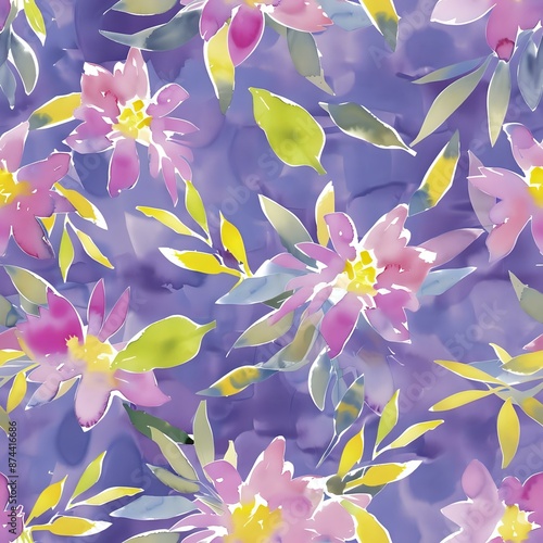 Nature-Inspired Watercolor Flower and Leaf Print