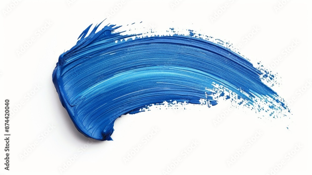 Blue hand painted stroke of paintbrush isolated on white background Blue hand painted stroke of paintbrush isolated on white background